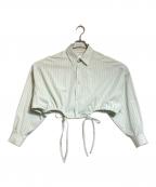 Ujohウジョー）の古着「cropped shirt」｜グリーン