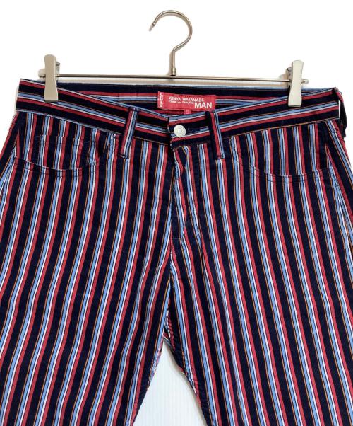 COMME des GARCONS JUNYA WATANABE MAN（コム デ ギャルソン ジュンヤ ワタナベ マン）COMME des GARCONS JUNYA WATANABE MAN (コム デ ギャルソン ジュンヤ ワタナベ マン) LEVI'S (リーバイス) ストライプコーデュロイパンツ レッド×ネイビー サイズ:Sの古着・服飾アイテム
