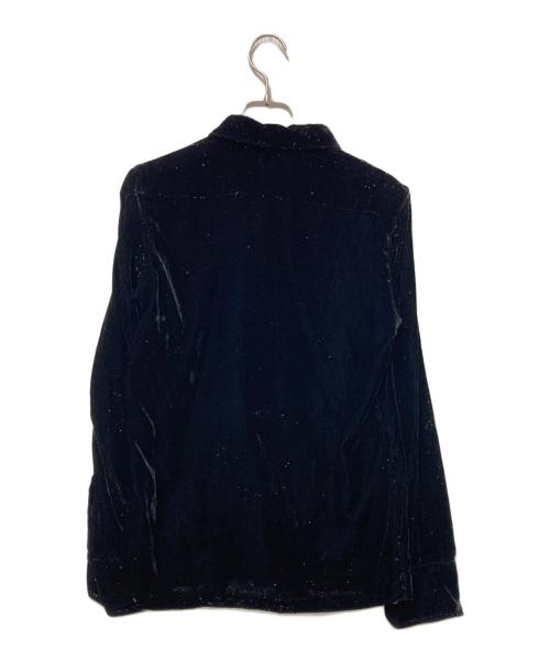 ZUCCA（ズッカ）ZUCCA (ズッカ) ベロアラメシャツ ブラック サイズ:Sの古着・服飾アイテム