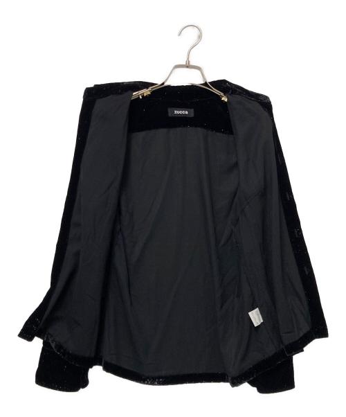 ZUCCA（ズッカ）ZUCCA (ズッカ) ベロアラメシャツ ブラック サイズ:Sの古着・服飾アイテム