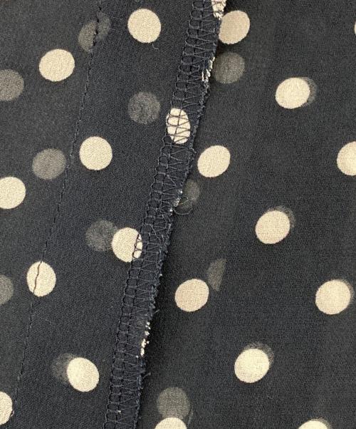 COMME des GARCONS COMME des GARCONS（コムデギャルソン コムデギャルソン）COMME des GARCONS COMME des GARCONS (コムデギャルソン コムデギャルソン) 丸襟シアードットワンピース ホワイト×ネイビー サイズ:Sの古着・服飾アイテム