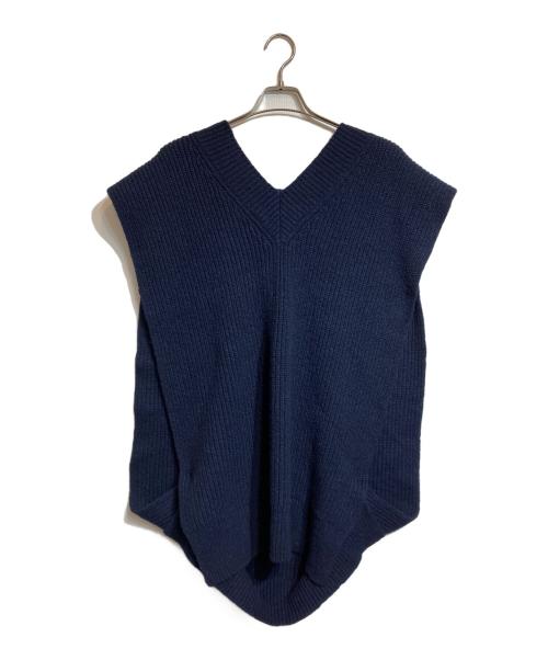 Maison Margiela（メゾンマルジェラ）Maison Margiela (メゾンマルジェラ) カシミヤ混スリットニットベスト ネイビー サイズ:Lの古着・服飾アイテム