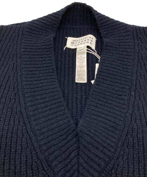 Maison Margiela（メゾンマルジェラ）Maison Margiela (メゾンマルジェラ) カシミヤ混スリットニットベスト ネイビー サイズ:Lの古着・服飾アイテム