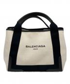BALENCIAGAバレンシアガ）の古着「ネイビーカバスSトート」｜ホワイト