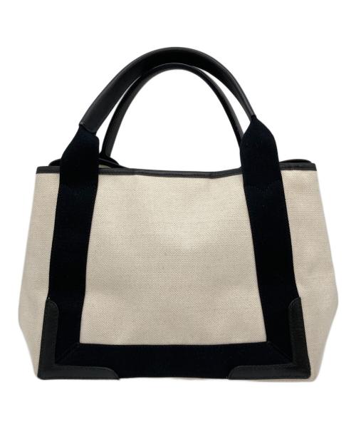 BALENCIAGA（バレンシアガ）BALENCIAGA (バレンシアガ) ネイビーカバスSトート ホワイトの古着・服飾アイテム