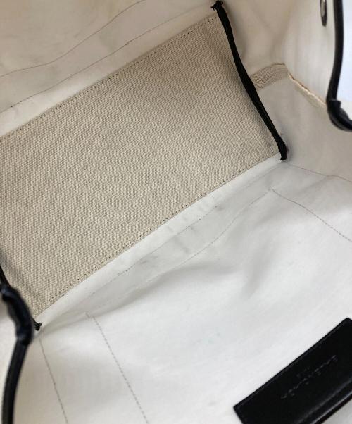 BALENCIAGA（バレンシアガ）BALENCIAGA (バレンシアガ) ネイビーカバスSトート ホワイトの古着・服飾アイテム