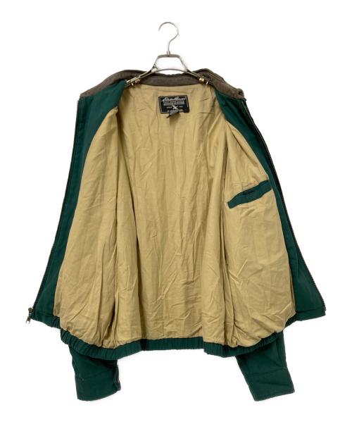 Eddie Bauer（エディーバウアー）Eddie Bauer (エディーバウアー) 襟レザーブルゾン グリーン サイズ:Lの古着・服飾アイテム