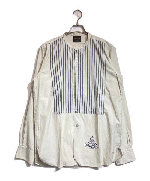 GLAD HAND（グラッドハンド）GLAD HAND (グラッドハンド) SEGAR - STAND COLLAR SHIRTS グレー サイズ:Lの古着・服飾アイテム