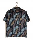 GLAD HANDグラッドハンド）の古着「PEACOCK QUILL - S/S SHIRTS」｜ブラック