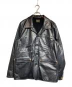 BY GLADHANDバイグラッドハンド）の古着「レザーカーコート」｜ブラック