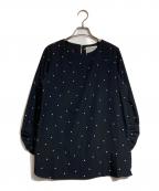 BEARDSLEYビアズリー）の古着「ドットブラウス」｜ブラック