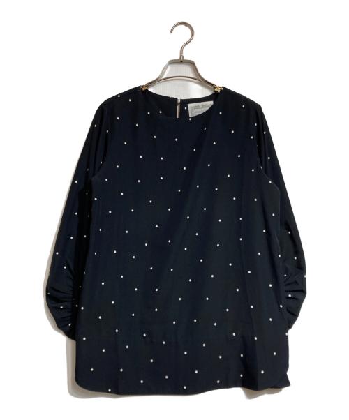BEARDSLEY（ビアズリー）BEARDSLEY (ビアズリー) ドットブラウス ブラック サイズ:Fの古着・服飾アイテム