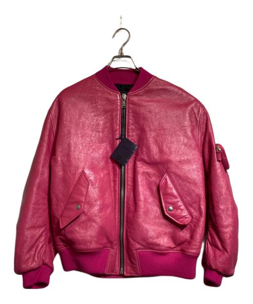 PRADA（プラダ）PRADA (プラダ) Nappa Leather Bomber Jacket ピンク サイズ:38の古着・服飾アイテム