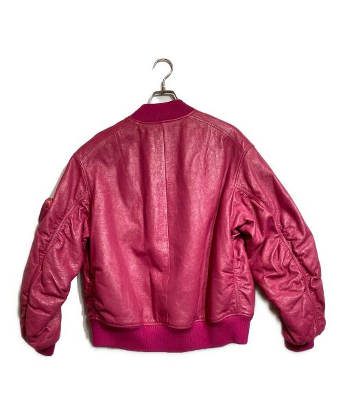 PRADA（プラダ）PRADA (プラダ) Nappa Leather Bomber Jacket ピンク サイズ:38の古着・服飾アイテム