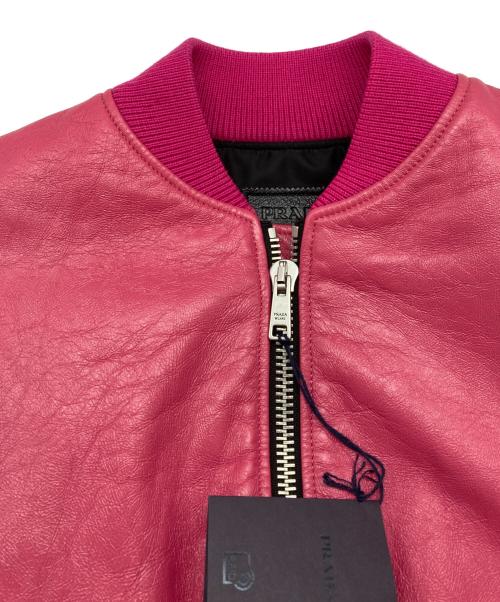 PRADA（プラダ）PRADA (プラダ) Nappa Leather Bomber Jacket ピンク サイズ:38の古着・服飾アイテム