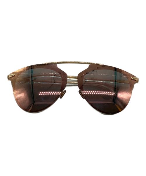 Christian Dior（クリスチャン ディオール）Christian Dior (クリスチャン ディオール) リクレクティッド ローズ・ミラーサングラス ベージュの古着・服飾アイテム