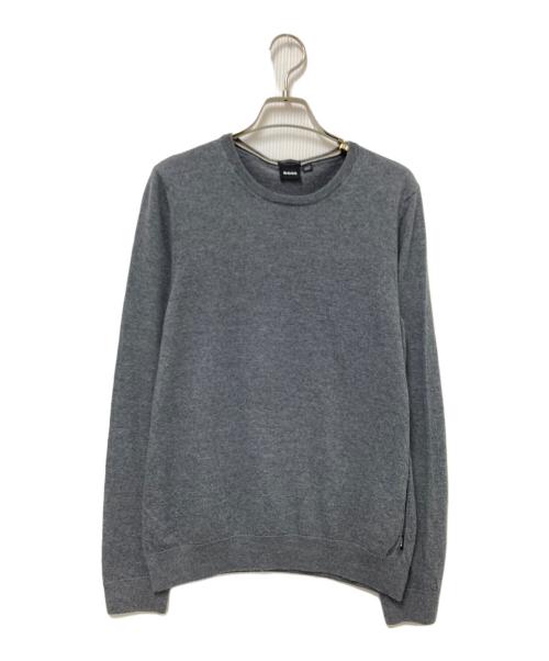 BOSS（ボス）BOSS (ボス) ウールニット グレー サイズ:Lの古着・服飾アイテム