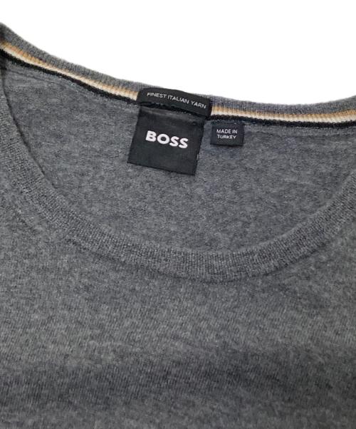 BOSS（ボス）BOSS (ボス) ウールニット グレー サイズ:Lの古着・服飾アイテム