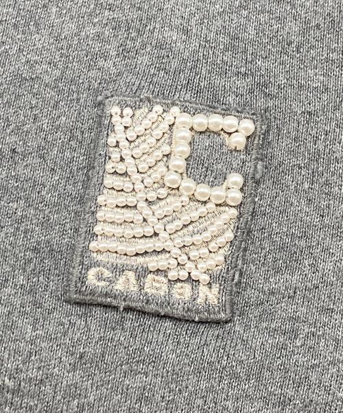 CABAN（キャバン）CABaN (キャバン) コットンカシミヤ パールロゴポロカーディガン グレー サイズ:Freeの古着・服飾アイテム