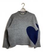 NKNITンニット）の古着「ハートパターンニット」｜グレー