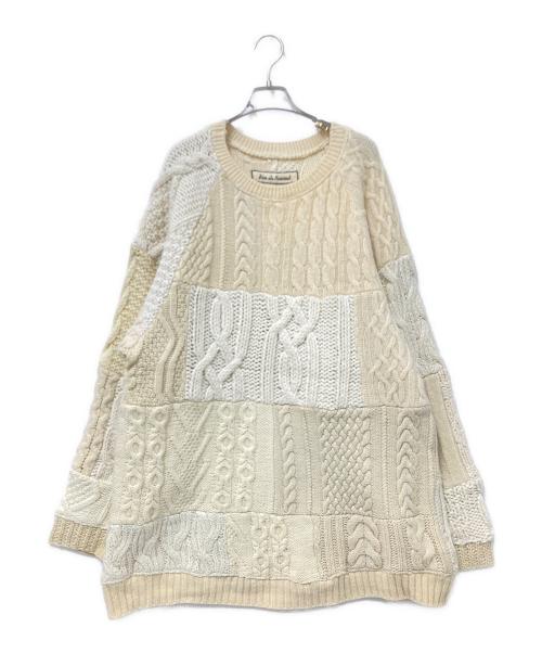 Viva La Material（ヴィバ ラ マテリアル）Viva La Material (ヴィバ ラ マテリアル) パッチワークニット ベージュ サイズ:XLの古着・服飾アイテム