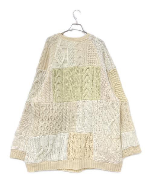 Viva La Material（ヴィバ ラ マテリアル）Viva La Material (ヴィバ ラ マテリアル) パッチワークニット ベージュ サイズ:XLの古着・服飾アイテム