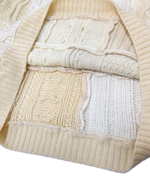 Viva La Material（ヴィバ ラ マテリアル）Viva La Material (ヴィバ ラ マテリアル) パッチワークニット ベージュ サイズ:XLの古着・服飾アイテム