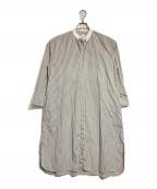 DRAWERドゥロワー）の古着「ストライプシャツワンピース」｜ベージュ