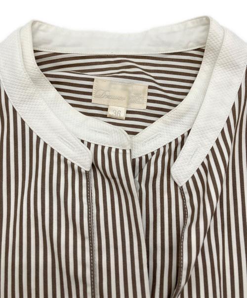 DRAWER（ドゥロワー）DRAWER (ドゥロワー) ストライプシャツワンピース ベージュ サイズ:36の古着・服飾アイテム