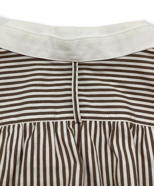 DRAWER（ドゥロワー）DRAWER (ドゥロワー) ストライプシャツワンピース ベージュ サイズ:36の古着・服飾アイテム