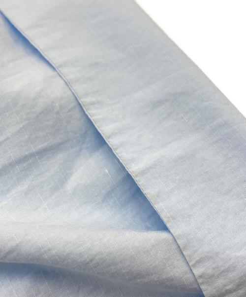 DRAWER（ドゥロワー）Drawer (ドゥロワー) フロントポケットカラーレスブラウス ブルー サイズ:38の古着・服飾アイテム