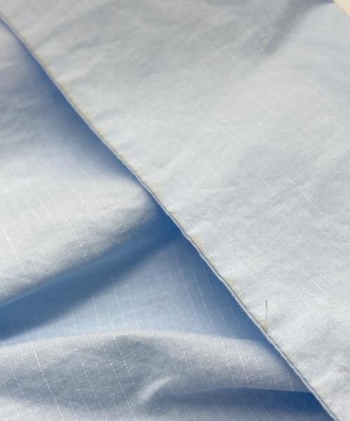 DRAWER（ドゥロワー）Drawer (ドゥロワー) フロントポケットカラーレスブラウス ブルー サイズ:38の古着・服飾アイテム