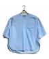 Drawer（ドゥロワー）の古着「フロントポケットカラーレスブラウス」｜ブルー