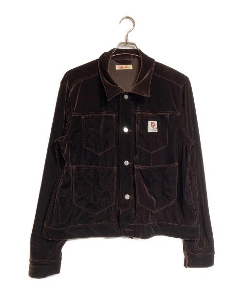 SYUMAN.（シュウマン）SYUMAN. (シュウマン) Velours Shirts jkt ブラウン サイズ:2の古着・服飾アイテム