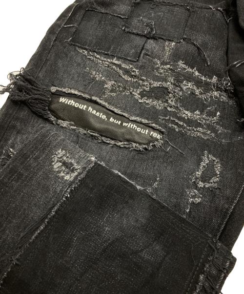 FORSOMEONE（フォーサムワン）FORSOMEONE (フォーサムワン) フルクラッシュリペア デニムパンツ ブラック サイズ:48の古着・服飾アイテム