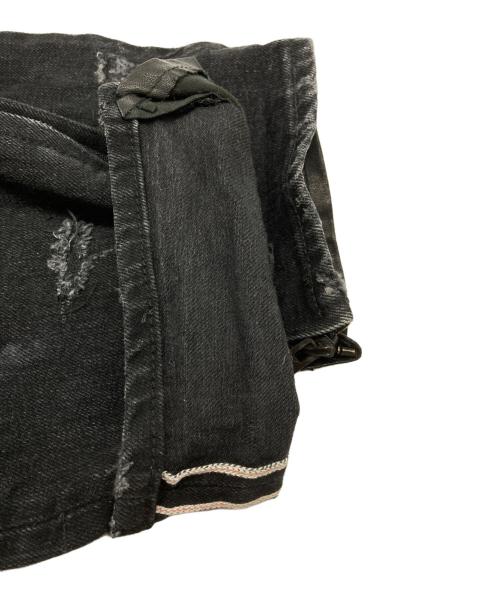 FORSOMEONE（フォーサムワン）FORSOMEONE (フォーサムワン) フルクラッシュリペア デニムパンツ ブラック サイズ:48の古着・服飾アイテム