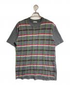 COMME des GARCONS HOMMEコムデギャルソン オム）の古着「チェックニットTシャツ」｜グレー