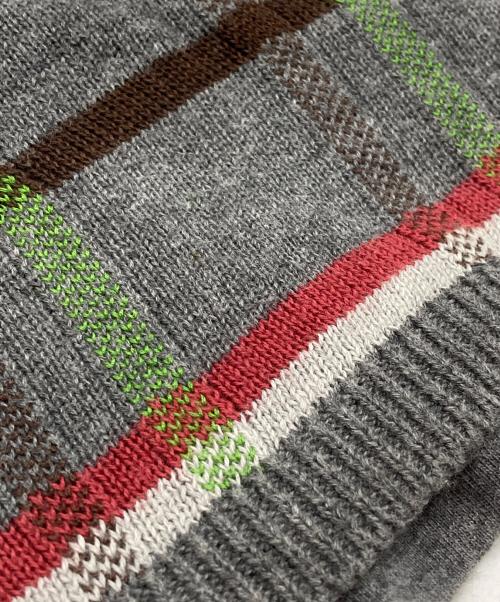 COMME des GARCONS HOMME（コムデギャルソン オム）COMME des GARCONS HOMME (コムデギャルソン オム) チェックニットTシャツ グレー サイズ:Freeの古着・服飾アイテム