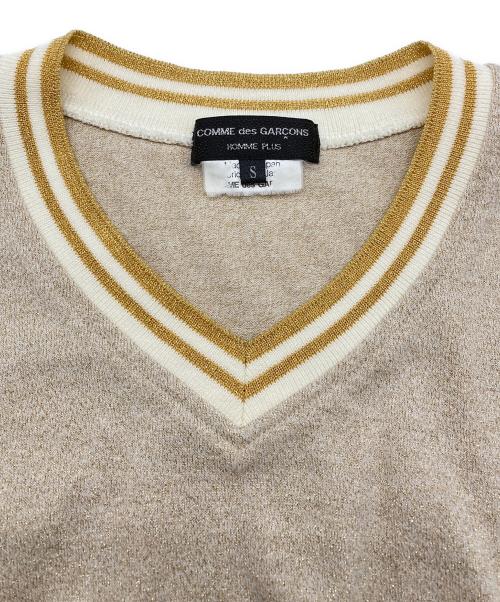 COMME des GARCONS HOMME PLUS（コムデギャルソンオムプリュス）COMME des GARCONS HOMME PLUS (コムデギャルソンオムプリュス) ラメニットカットソー ベージュ サイズ:Ｓの古着・服飾アイテム