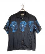 WACKO MARIA×56 TATTOO STUDIOワコマリア×56 タトゥースタジオ）の古着「HAWAIIAN S/S SHIRT」｜ブラック
