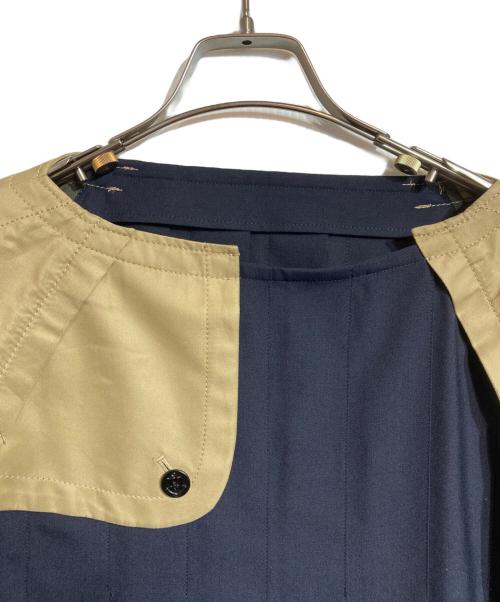sacai（サカイ）sacai (サカイ) トレンチ切替プリーツブラウス ネイビー サイズ:１の古着・服飾アイテム