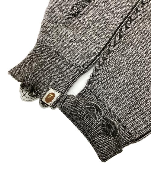 A BATHING APE（ア ベイシング エイプ）A BATHING APE (ア ベイシング エイプ) Damage Relaxed-Fit Sweater グレー サイズ:Mの古着・服飾アイテム