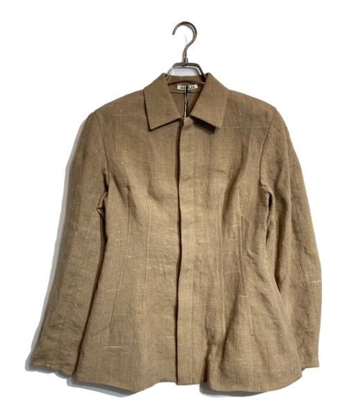 AURALEE（オーラリー）AURALEE (オーラリー) LINEN SILK TWEED BLOUSON ベージュの古着・服飾アイテム