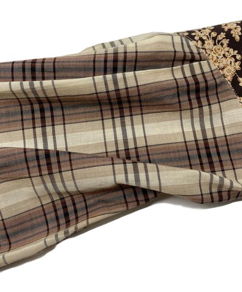 GUCCI（グッチ）GUCCI (グッチ) フローラルチェックウエスタンシャツ ブラウン サイズ:40の古着・服飾アイテム