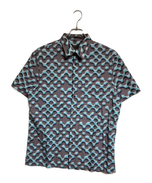 PRADA（プラダ）PRADA (プラダ) 総柄シャツ ブルー×グレー サイズ:41の古着・服飾アイテム