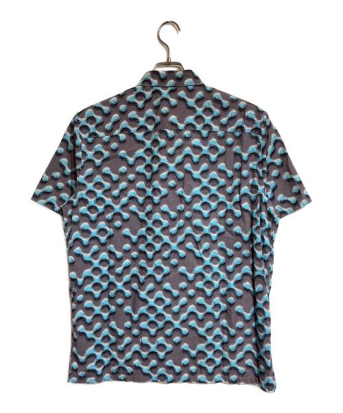 PRADA（プラダ）PRADA (プラダ) 総柄シャツ ブルー×グレー サイズ:41の古着・服飾アイテム