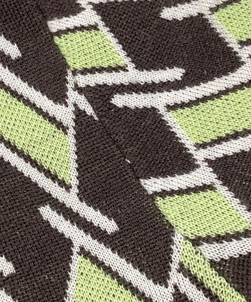 PRADA（プラダ）PRADA (プラダ) ニットポロシャツ ブラウン×グリーン サイズ:48の古着・服飾アイテム