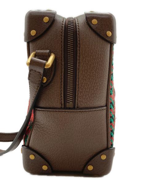 GUCCI（グッチ）GUCCI (グッチ) インターロッキングGショルダーバッグ レッド×ブラウンの古着・服飾アイテム