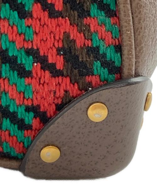 GUCCI（グッチ）GUCCI (グッチ) インターロッキングGショルダーバッグ レッド×ブラウンの古着・服飾アイテム