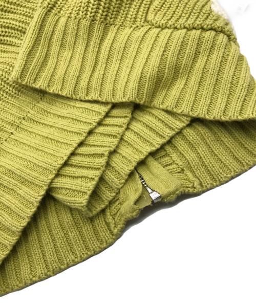 BRAIN DEAD（ブレインデッド）BRAIN DEAD (ブレインデッド) Buggin Out Crochet Zip Cardi イエロー サイズ:Lの古着・服飾アイテム